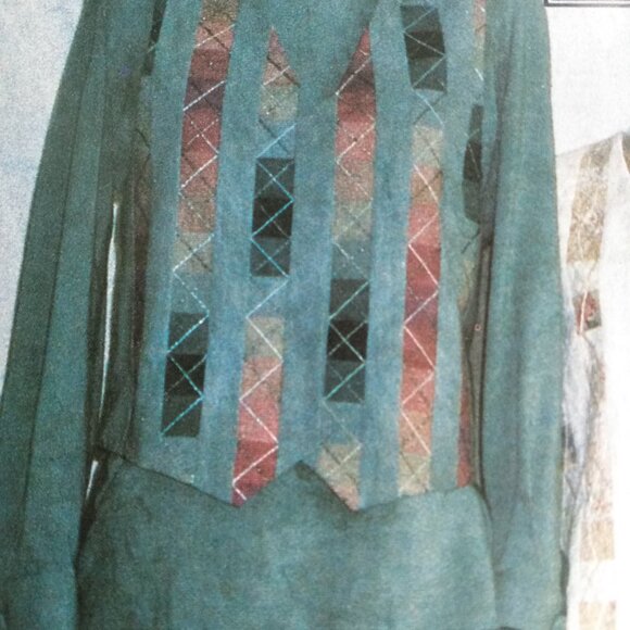 Vintage 90s Quilted Vest Sewing Pattern Strip Quilting by Sew Mini Pieces #824 - Picture 3 of 12